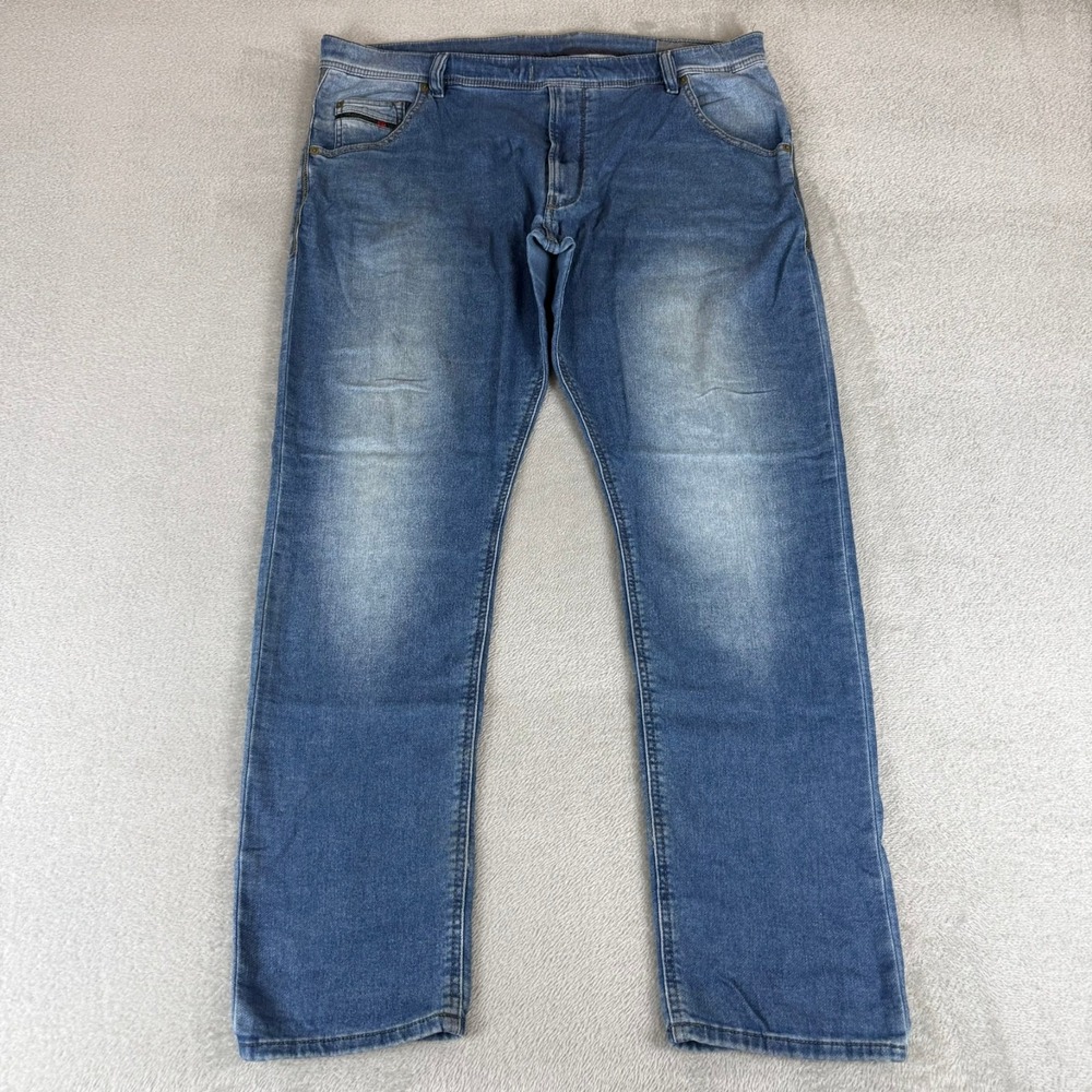 Diesel Krooley NE Denim Sweat Pants Mens 38x32 Blue Jeans Distressed Stretch